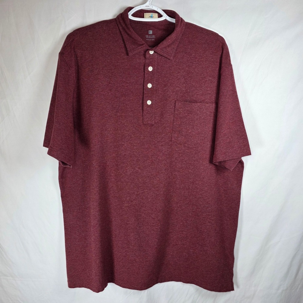 Johnnie-O Game Day Original Polo Shirt Mens XL Maroon Heather CMPO2150
